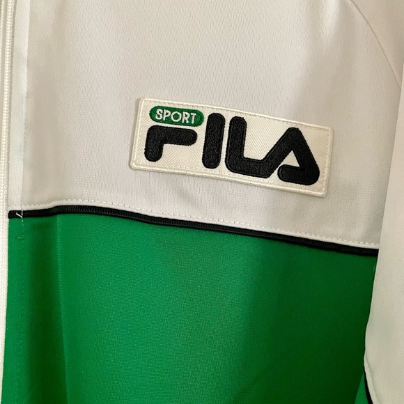 NWOT FILA Green and White ITALIA Zip Up Sweatshirt Jacket Men’s Size 2XL - Picture 2 of 11